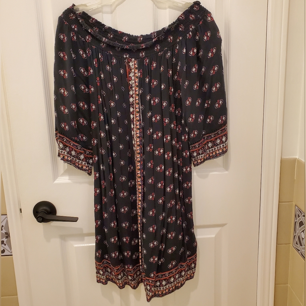 Off shoulder floral tunic